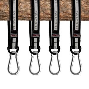lot 6155 image: Tree Swing Hanging Kit - 4 PCS 55cm  22inches Heavy Duty Straps Holds 440 lbs With Carabiner Perfect for Rope Swing, Hammock, Plank