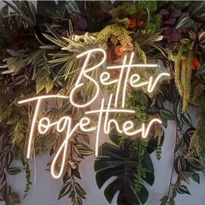 lot 6156 image: Ulalaza Better Together LED Neon Sign Night Light for Wall Party D�cor Bedroom Room Bar Wedding Home Birthday Art Decoration Christmas with USB Chain Light modulator 5v