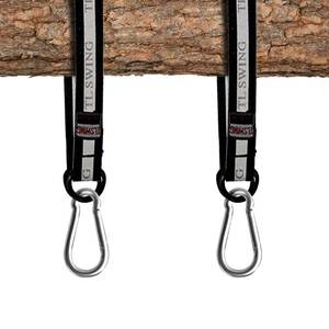 lot 6163 image: Tree Swing Hanging Kit - 2 PCS 55cm  22inches Heavy Duty Straps Holds 440 lbs With Carabiner Perfect for Rope Swing, Hammock, Plank