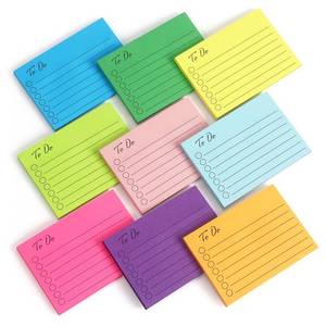 lot 6165 image: Eastern Wolf 9 Pads to Do Lined Sticky Notes, 9 Bright Multi Colors Self-Stick Note Pads, 3x4 Inch with Line Adhesive Memo Sticky Notes Notepad, 50 SheetPad