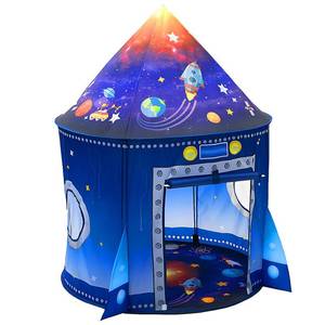 lot 1398 image: WillingHeart Rocket Ship Play Tent for Kids, Astronaut Spaceship Space Themed Pretend Playhouse Indoor Outdoor Games Party Children Pop Up Foldable Tent Birthday Toy for Boys Girls Toddler Baby