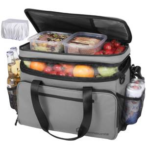 lot 1403 image: WARMOUNTS Insulated Cooler Bag 48 Cans, Soft Sided Portable Lunch Bag Coolers wZippered Top, Leak Proof PVC Interlayer, 5-Layer Insulation Large Ice Chest Bag for Travel, Camping, Beach, Picnic