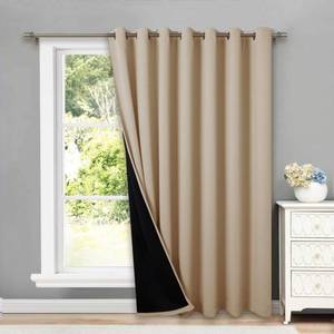 lot 1404 image: NICETOWN Thermal Insulated 100% Blackout Curtains, Noise Reducing Performance Slider Curtain Panel with Black Lining, Full Light Blocking Patio Door Drapery (1 PC, 100-inch x 84-inch, Biscotti Beige)