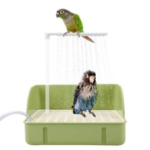 lot 1408 image: Automatic Bird Bath with Pump, Parrot Bathtub with Anti-Bite Cord Protector, USB Electric Large Bird Bathtub Circulating Water Bird Shower for Parakeet Cockatiel African Grey Lovebird(Green)
