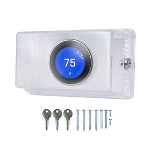 lot 1428 image: Thermostat Lock Box with Key 10 L x 6.2 W x 3.8 H, Large Thermostat Guard for Thermostat on Wall, Lock Box for AC Thermostat
