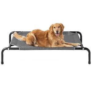lot 1442 image: EHEYCIGA Elevated Dog Cot Beds for Large Dogs, Raised Outdoor Dog Hammock, Lifted Pet Platform with Frame and Washable Waterproof Cooling Teslin Mesh and Anti-Slip Feet, 43x26 inch