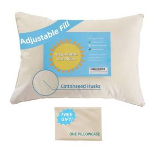 lot 1446 image: LOFE Organic Pillow with Pillowcase - 20x26 Youth Pillow with 100% Organic Cotton Shell, Adjustable Loft Organic Standard Plilow, Machine Washable, Soft, Perfect for Youth&Adults