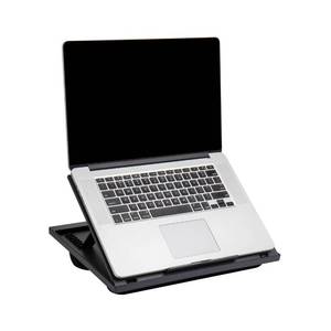 lot 2010 image: Mind Reader Lap Desk Laptop Stand, Bed Tray, Collapsible, Cushion, Portable, Dorm, Plastic, 14.75L x 11W x 7.3H, Black
