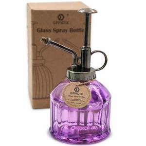 lot 2023 image: OFFIDIX Glass Watering Spray Bottle,Plant Mister watering can indoor with Bronze Plastic Top Pump, Glass Small Watering Can for Garden, Plants, Cleaning (Purple)