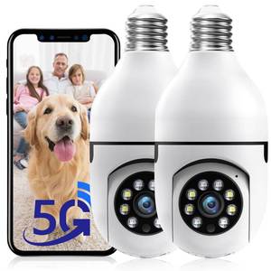 lot 2025 image: Light Bulb Security Camera Outdoor, 5G& 2.4GHz WiFi Security Cameras Wireless for Home Security, Motion Detection, Color Night Vision, Siren Alarm, Bulb Camera Compatible with Alexa(2 Pack)