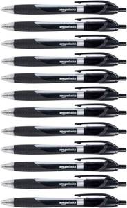 lot 2038 image: Amazon Basics Retractable Gel Ink Pens, Fine Point, Smooth Writing, Black, 12-Pack