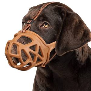 lot 2060 image: BARKLESS Dog Muzzle, Basket Muzzle for Biting, Chewing and Scavenging, Humane Cage Mouth Cover, Perfect for Grooming and Training Small Aggressive Reactive Dogs (S, Brown)