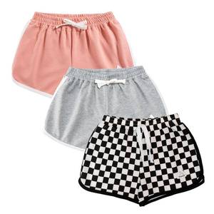 lot 2062 image: Rolanko Girls Active Dolphin Shorts 3 Packs for Kids Bike Running Summer Beach Sports (B2-Pink-Grey-Black Plaid, 5-6 Years)