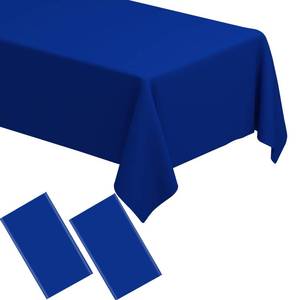 lot 2067 image: WNINK 2 Pack Royal Blue Tablecloths Disposable Table Covers 54 x 108 Table Cloths for BBQ Birthday Picnic Bridal Shower Wedding Plastic Table Cloths for Parties Fits 6 to 8 Foot Rectangle Tables