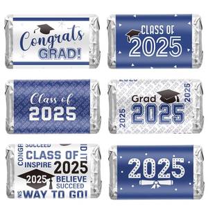 lot 2068 image: Outus 2025 Graduation Decoration Label Sticker Congrats Mini Candy Bar Wrapper Class of Party Supplies College High School Nursing Grad Celebration, Candy Not Included (Blue,90 Pcs)