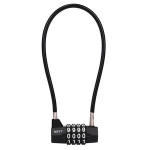 lot 2079 image: NBYT  4-Digit Cable Locks with Combination - Heavy Duty Outdoor Gate Lock for Fence, Cabinet, Refrigerator, Dumpster, Lockers, Gym, Toolbox, Case, Hasp Storage, Sheds