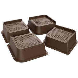 lot 2101 image: MXMZHXU Bed Risers 2 inch, 3 inch, 4 inch, 6 inch or 8 inch Heavy Duty Furniture Risers, Up to 6000 Lbs L Shaped Design Bed Lifts Blocks for Couch Desk Sofa Table (Dark Brown 4 Pack, 2 Inch)