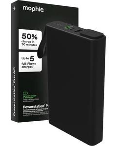 lot 2103 image: mophie powerstation pro AC (2023)-27,000 mAh External Battery compatbile With MacBook&iPad Portable PD battery with 100W of AC&60W USB-C Fast Charge integrated carry strap-USB-C cable included, Black