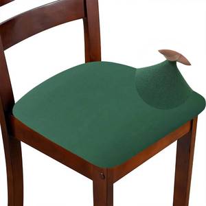 lot 2119 image: DLMWELL Chair Seat Covers Set of 4 Stretch Green Chair Covers for Dining Room Square Removable Washable Chair Protector Seat Cushion Slipcovers for Kitchen Office