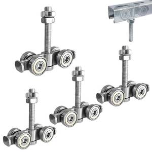 lot 2126 image: BIAXJUNY 4 Wheel Rolley Assembly, Silent Rollers Wheel for 1-58 Wide and All 1-58 or Taller Rail Hanging Track, Track Roller Used for Barn or Shed Sliding Doors (4 Pack)