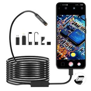 lot 2133 image: 1920P Snake Inspection Borescope, Pancellent Type C Endoscope, Scope Camera with 8 LED Lights for Android and iOS Smartphone, iPhone, iPad, Samsung (16.5 FT5M)