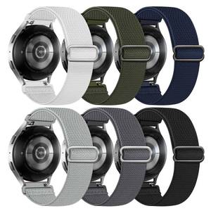lot 2154 image: 6 Pack Stretchy Bands Compatible with Samsung Galaxy Watch 7 6 5 4 40mm 44mmGalaxy Watch 6 4 Classic 42mm 46mm 43mm 47mmGalaxy 5 Pro 45mmActive 2, 20mm Elastic Nylon Sport Strap for Men Women