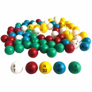 lot 2163 image: Yuanhe 35 Inch Bingo Balls for Standard Cages and Boards, Easy Read, 75 Count, Perfect for Parties, Nights, Raffles, Lost Ball Replacements