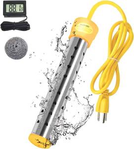 lot 2174 image: Immersion Water Heater,with 304 Stainless Steel Cover Intelligent Temperature Control and UL Certification Portable Bucket Heater Heat 5 Gallons of Water in Minutes