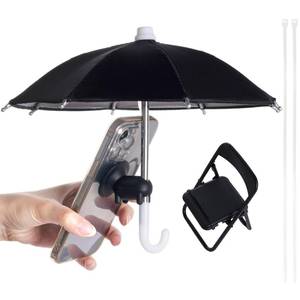 lot 2175 image: Yymobt Phone Umbrella for Sun, Universal Cell Phone Umbrella Suction Cup Stand, Cover Sun Shield, Adjustable Piggy Suction Cup Phone Stand, Outdoor Cell Phone Sunshade Holder(Black)