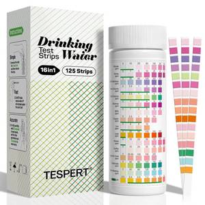 lot 2178 image: Water Testing Kits for Drinking Water 125 Strips 16 in 1 Well and Drinking Water Test Kit, TESPERT Water Test Strips with Hardness, pH, Lead, Iron, Copper, Chlorine, and More