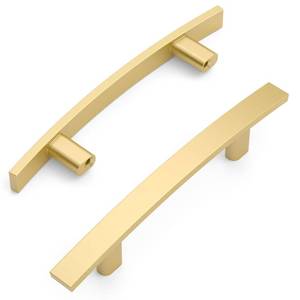lot 2351 image: Amerdeco 10 Pack Brushed Gold 3 Inch(76mm) Hole Centers Kitchen Cabinet Pulls Cabinet Hardware Kitchen Handles for Cabinets Cupboard Handles Drawer Pulls ZH0003
