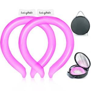 lot 2367 image: 2PCS Neck CoolingTube with Insulated Bag, Reusable Ice Coolers Wearable Body CoolingProducts, Neck Coolers for HotWeather (Pink2)
