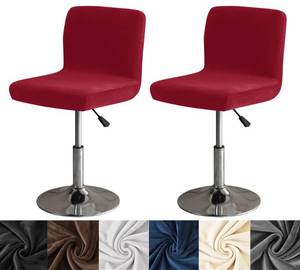lot 2369 image: HFCNMY Bar Stool Covers with Backs,2 Pack Stretch Velvet Bar Stool Covers Bar Chair Covers Barstool Seat Cover Washable High Chair Cover with Elastic Bands Red