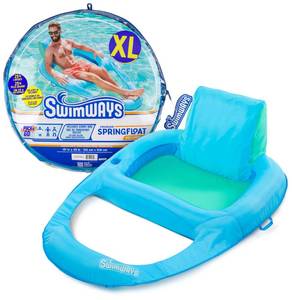 lot 2395 image: SwimWays Spring Float Premium XL Recliner Chair, Inflatable Pool Floats Adult with Fast Inflation, 25% Larger Than Recliner, Supports Up to 300 lbs
