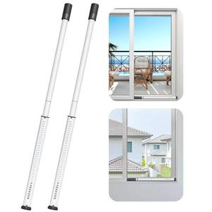 lot 12382 image: AceMining Sliding Door Security Bar,Heavy Duty Sliding Patio Door Lock Bar, 20-50inch Adjustable Multi-use Window Security Bars, Sliding Door Stopper,White,2Pack