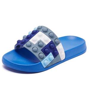 lot 12392 image: Eashi Pop Slides For Kids, Boys Girls Slides Sandals, Toddler Arch Support Slippers For Beach Pool House Shower Non-Slip Blue (Broken)
