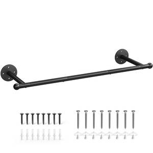lot 12410 image: OROPY Industrial Pipe Clothing Rack, Wall Mounted Clothes Rack, Closet Rods For Hanging Clothes, 33 Multi-purpose Hanging Rod for Laundry Room, Bedroom and Closet Storage