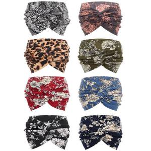 lot 12413 image: DRESHOW 8 Pcs Womens African Wide Turban Headbands - Vintage Wrap for Sports, Workouts, and Hair Accessories