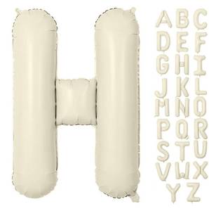 lot 12414 image: YUNSHANGMO Letter balloons 40 Inch Cream White Alphabet Balloons Beige Giant Foil for Wedding, Birthday, Bridal or Baby Shower Party Letter H Balloon