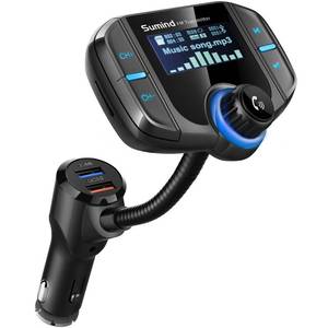 lot 12420 image: (Upgraded Version) Bluetooth FM Transmitter, Sumind Wireless Radio Adapter Hands-Free Car Kit with 1.7 Inch Display, QC3.0 and Smart 2.4A Dual USB Ports, AUX InputOutput, TF Card Mp3 Player
