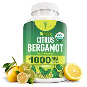lot 12438 image: Organic Citrus Bergamot Supplement - Only USDA, Cardiologist Formulated with 200 Scientific Studies -1000mg - Patented Extract, Heart, Cholesterol, & Lipid - Italian Bergamot High Polyphenols 60caps
