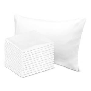 lot 12449 image: Avalon Bedding Pillow Cases Standard Size White Pillow Cases Set of 12 Cotton Blend 200 TC Soft & Breathable Perfect for Home & Hospital, Hotel Quality Queen Pillow Protectors 30x20 Inches