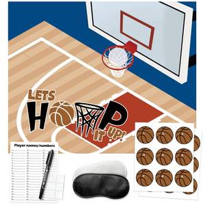 lot 16119 image: PARTYLOUD Basketball Party Games, Pin The Basketball On The Hoop, NBA Basketball Theme Party Birthday Party Fun Games Supplies Decorations Decor for Families Adult Groups 5 Pack