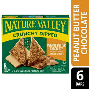lot 16123 image: Nature Valley Crunchy Dipped Granola Squares  Peanut Butter Chocolate  30 Count  4.68 OZ