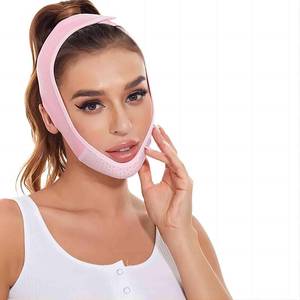 lot 16127 image: Reusable FaceLift Strap for Sleeping,Jawline Shaper,Chinology Chin Mask,Chin Strap for Double Chin for Women,Medium,Pink