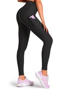lot 16132 image: GARLANG High Waist Leggings for Women with Pockets - Workout Running Pilates Yoga Pants - Stretch Fit - Black S
