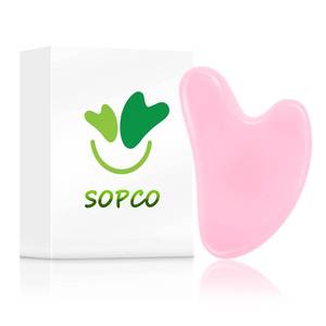 lot 16155 image: Rose Quartz Gua Sha Tool Scraping Massage Tools Pink Natural Jade Stone for Facial Skincare Anti Aging Trigger Point Treatment SPA Acupuncture Therapy Relieve 2 Pack