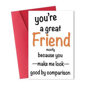 lot 16156 image: ANCEPO Funny Friendship Greeting Card with Envelope, Humorous Great Friend Design