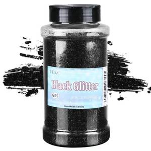 lot 16182 image: TORC Black Fine Glitter 1 Pound 16 OZ Glitter Powder for Tumblers Resin Crafts Slime Cosmetic Nail Painting Halloween Decoration