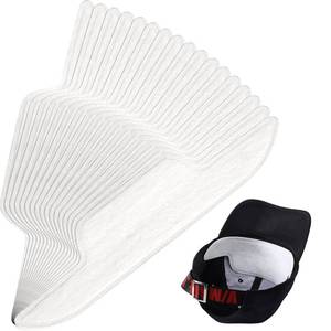 lot 16196 image: Janmercy 100 Pcs Hat Sweat Liner Shields Absorbing Pad Prevents Stains Protector Bands for Baseball Golf Cap Men Women(White)